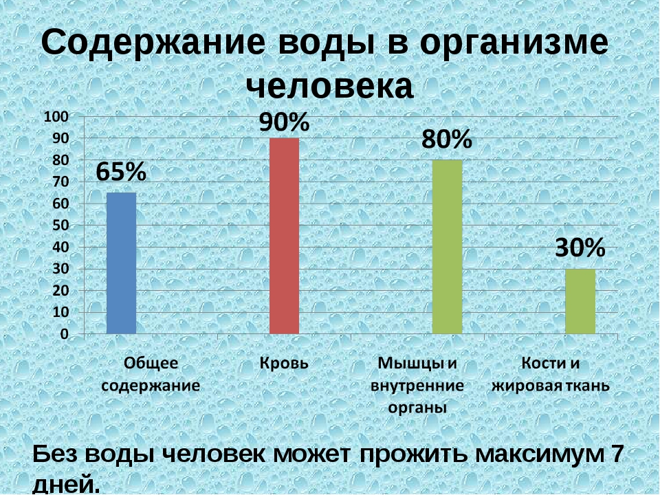 Проект содержание воды в организме человека